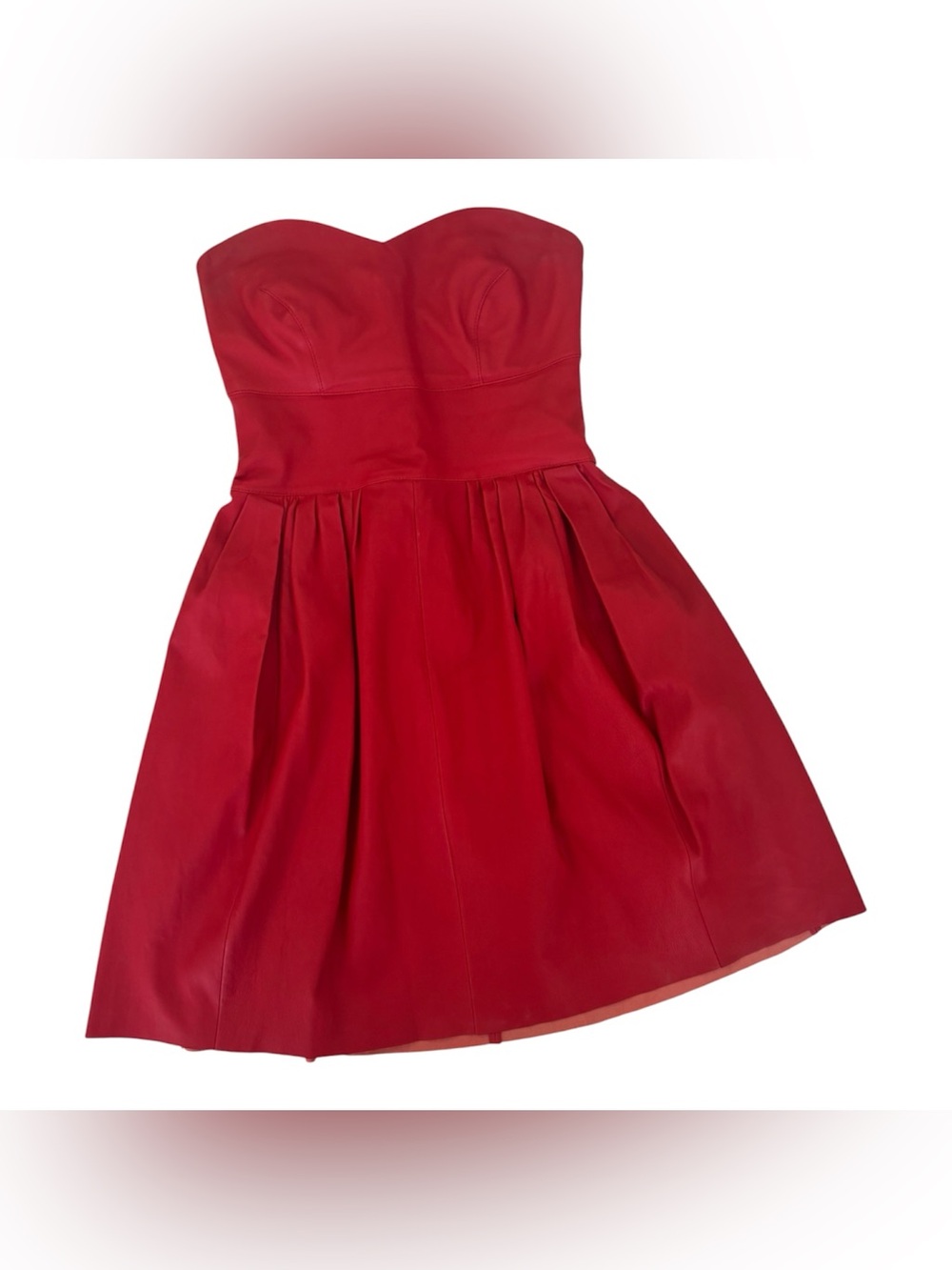 Miu Miu Strapless Sweetheart Red Cocktail Dress